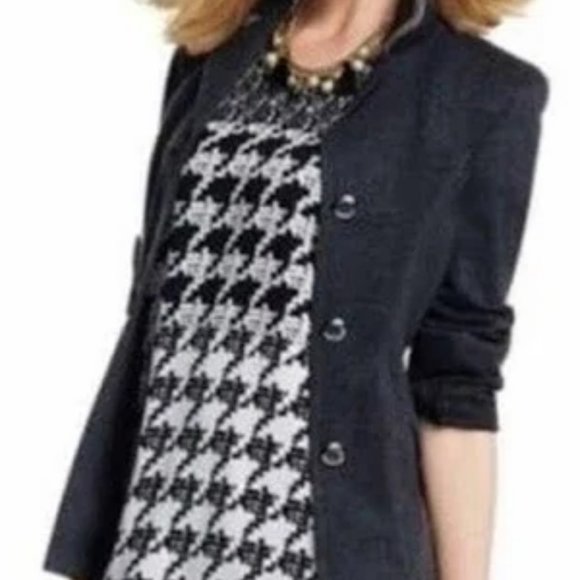 Size S: CAbi Broken Check Houndstooth Blouse Style 3290 - Picture 2 of 4